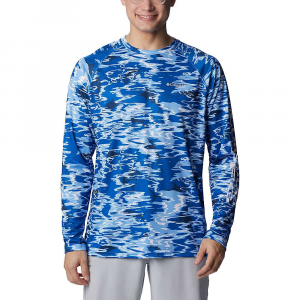 Columbia Men's Super Terminal Tackle LS Shirt Vivid Blue Ripples
