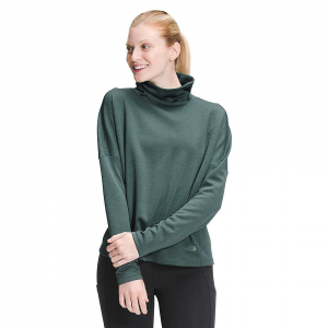The North Face Women's EA Basin Funnel Neck LS Pullover Balsam Green Heather