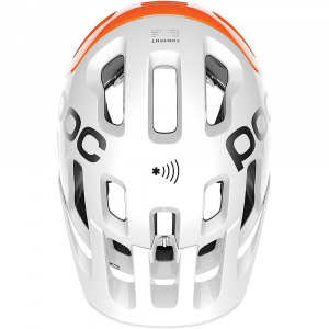 POC Sports Tectal Race SPIN NFC Helmet Hydrogen White / Fluorescent Orange Avip