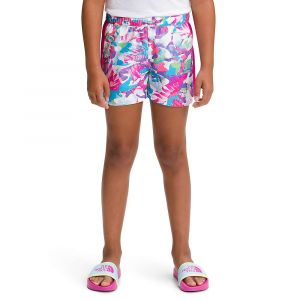 The North Face Girls' Printed Never Stop 3 Inch Run Short Linaria Pink Youth Tropical Camo Print