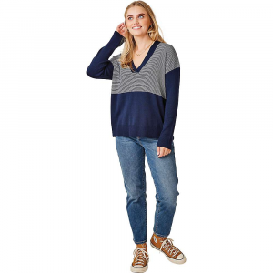 Carve Designs Women's Aurora Sweater Navy Mini Stripe