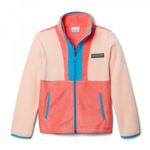 Columbia Youth Back Bowl Full Zip Fleece Jacket Peach Blossom / Blush Pink / Blue Chill