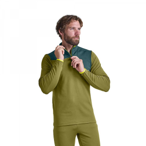 Ortovox Men's Fleece Light Zip Neck Pullover Green Moss