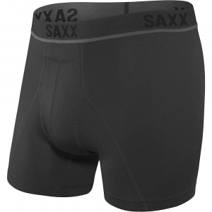 SAXX Men's Kinetic Light Compression Mesh Boxer Brief Blackout