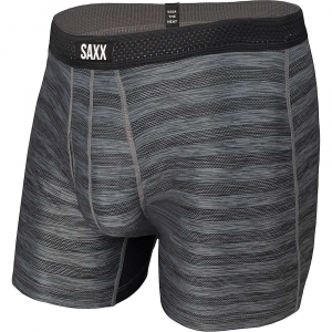 SAXX Men's Droptemp Cooling Mesh Boxer Brief with Fly Black Heather
