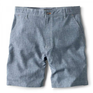 Orvis Men's Tech Chambray Solid Short Blue Chambray