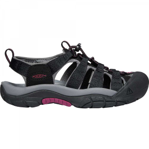 KEEN Women's Newport H2 Water Sandal with Toe Protection Black / Raspberry Wine