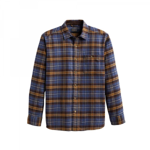 Pendleton Men's Fremont Flannel Shirt Indgio / Brown / Gold Plaid