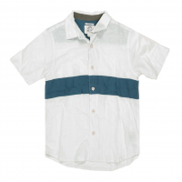 Short Sleeve Button-Down Shirts (various) - Kids' / White/Blue Stripe / M