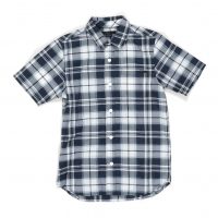 Short Sleeve Button-Down Shirts (various) - Kids' / White/Blue/Plaid / M