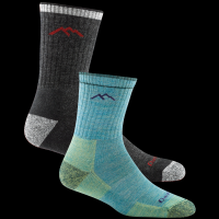 Men's and Women's Hiker Micro Crew 2-Pack Hiking Socks