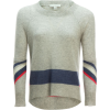 White + Warren Mesh Striped Crewneck Sweater - Women's