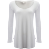 White + Warren Flounce Open Crewneck Shirt - Women's