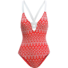 Seafolly Optic Wave Deep V Maillot One Piece Swimsuit - Women's