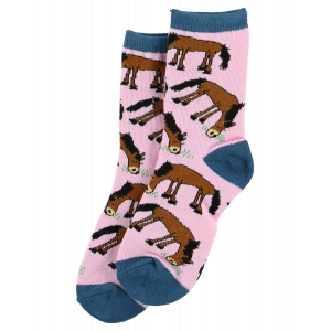 Pasture Bedtime Pink - Horse | Kid Sock (M)