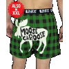 Moose Caboose Plaid | Men's Funny Boxer (L)