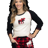 Moose Plaid | Women's Fitted Tee (L)