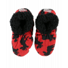 Classic Moose Red | Kid Fuzzy Feet Slippers (One Size)