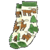 Moose Hug Green Trim | Infant Sock (S)