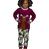 Moose Hug Purple | Kid PJ Set (2T)