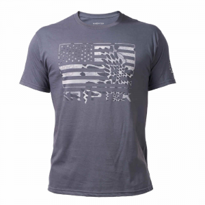 Kryptek Flag Tee Shirt - Charcoal & Black Color Options-Charcoal-Medium