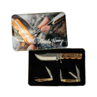 UNCLE HENRY 3 PIECE FIXED/FOLDING KNIFE WITH GIFT TIN