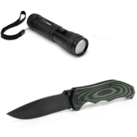 HME FOLDING REPLACEMENT BLADE KNIFE & COMPACT FLASHLIGHT COMBO