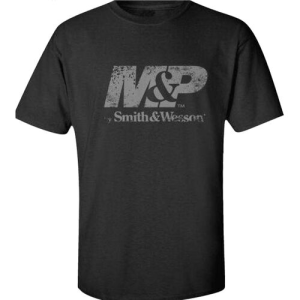 Black M&PA(R) Distressed Logo Shirt