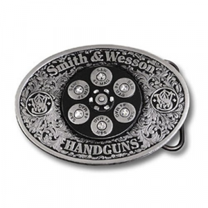 Polished Pewter Scrolled Belt Buckle