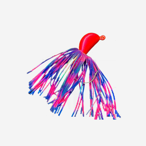 King Jigs with EZ Hub Skirts-1oz Blaze Orange w Pink Org Alt Glow (313AG)