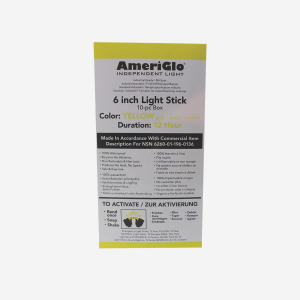 AmeriGlo 6" 12 Hour Yellow Waterproof Light Stick - 10 Pack