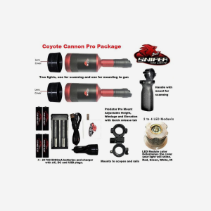 Coyote Cannon Gun Hunters Pro Package - Selectable LED Color and Quantity
