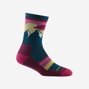 Women's Sunset Ledge Micro Crew Lightweight Hiking Sock-Teal-Small