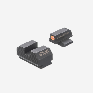 Night Fision Optics Ready Stealth Night Sight Set for Ruger Max 9-Ruger Max 9-Orange-Black- Serrated Front + Serrated Square Rear