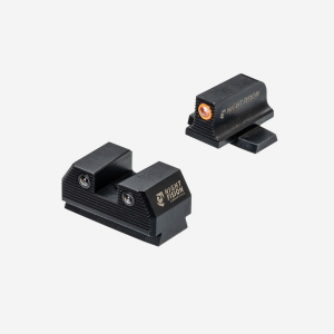 Night Fision Optics Ready Stealth Night Sight Set for Sig P365-Sig P365 w/ 507k-Orange-Black- Serrated Front + Serrated Square Rear