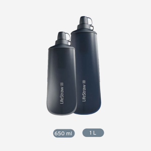 LifeStraw Peak Series Collapsible Squeeze Filter Bottle-Gray-1L