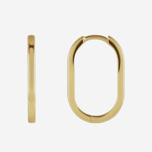 Paperclip Hoop Earrings-14k Gold