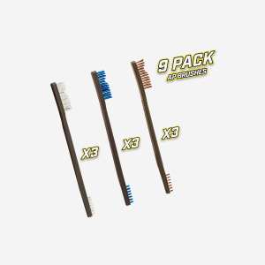 9 Pack AP Brushes(3 Nylon/3 Blue Nylon/3 Bronze)