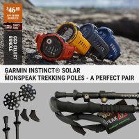 Garmin InstinctAA(R) Solar-Flamered-Monspeak Trek Poles