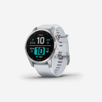 Garmin fenix 7S Stainless Steel-Silver with Whitestone Band