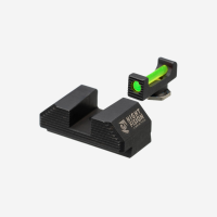 Night Fision Standard Height Fiber Optic Sight Set for Glock 17/19/45/48-Glock 17/19/45/48-Green-Blank- Serrated Front + Serrated Square Rear