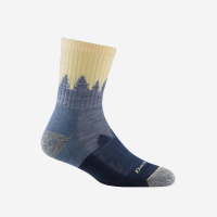 Women's Treeline Micro Crew Midweight Hiking Sock-Aqua-Small