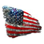 American Liquid Metal Sign - Distressed Star Spangled Banner