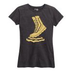 Women's Vettys Gold Boot Charcoal Tee
