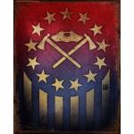 Betsy Ross Tomahawk Vintage Tin Sign