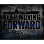 Keep Moving Forward Navy Vintage Tin Sign