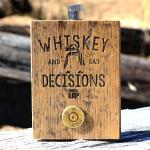 Whiskey & Bad Decisions Bourbon Barrel .50 Cal Bullet Flask