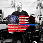 American Liquid Metal - Thin Blue Line Transformation Flag Sign&comma; Large