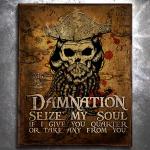 Blackbeard Damnation Vintage Tin Sign