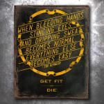 Bleeding Hands Vintage Tin Sign